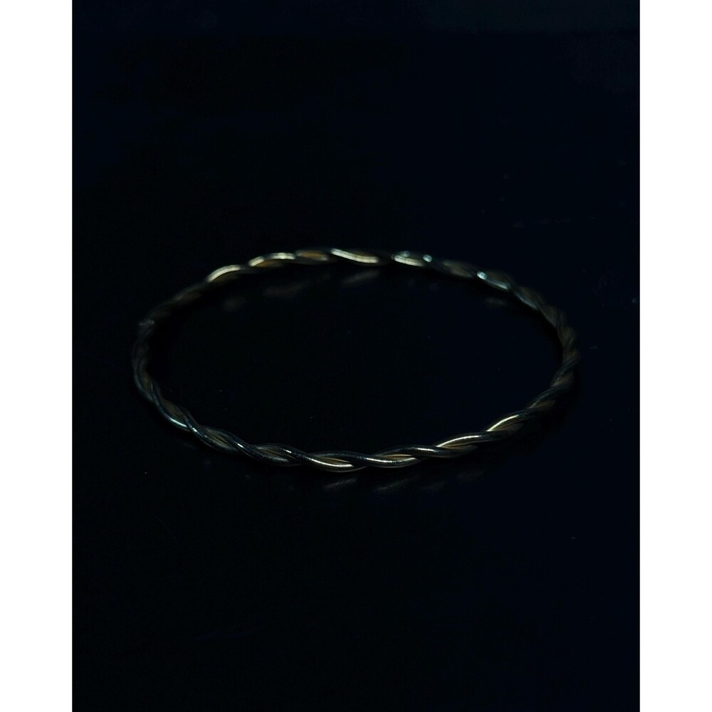 Vintage Gold Tone Twisted Bangle Size 6.5